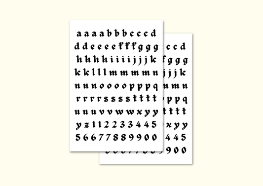 Medieval Alphabet Sticker Sheet