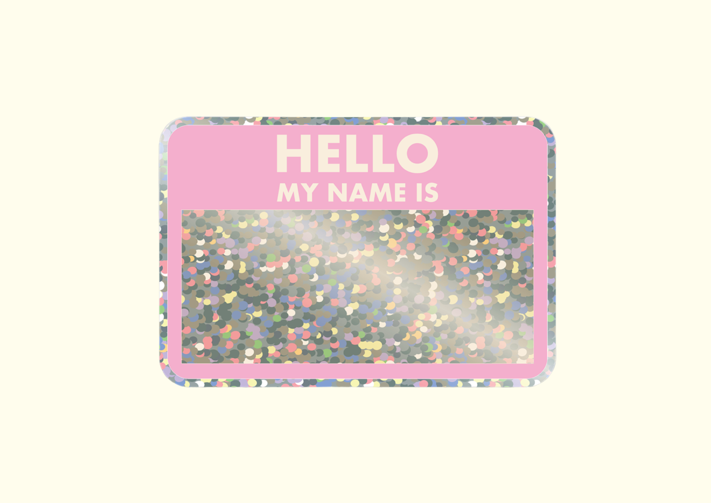 Hello Glitter Sticker