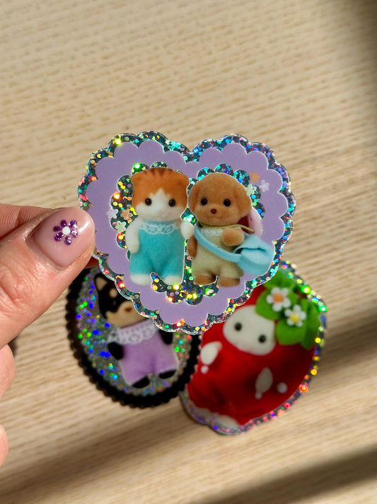 Besties Glitter Heart Sticker