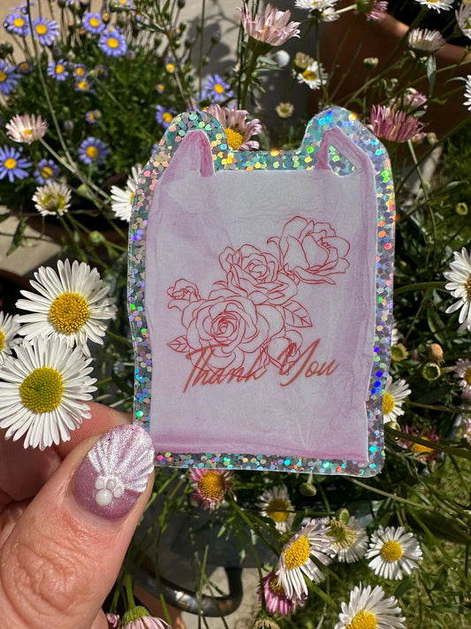 Thank you Bag Glitter Sticker