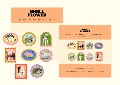 Animal Washi Flake Stickers