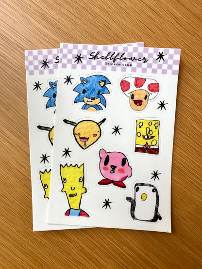 Cartoon Sticker Sheet