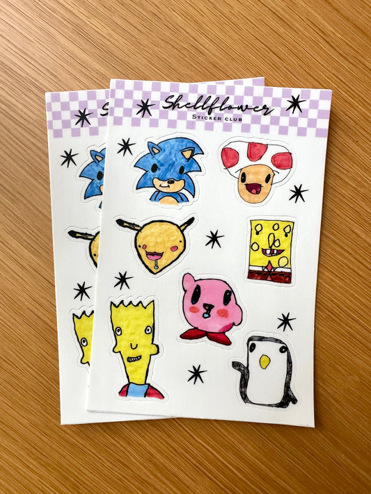 Cartoon Sticker Sheet