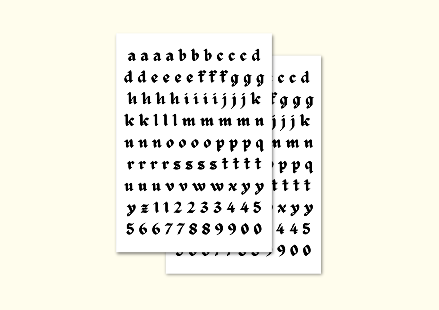 Medieval Alphabet Sticker Sheet