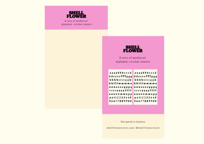Medieval Alphabet Sticker Sheet