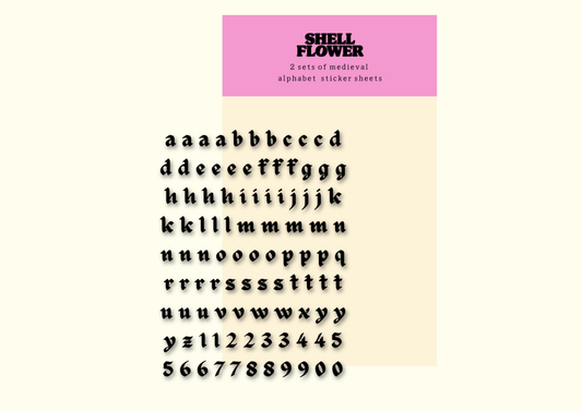Medieval Alphabet Sticker Sheet