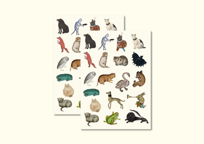Medieval Animal Sticker Sheet