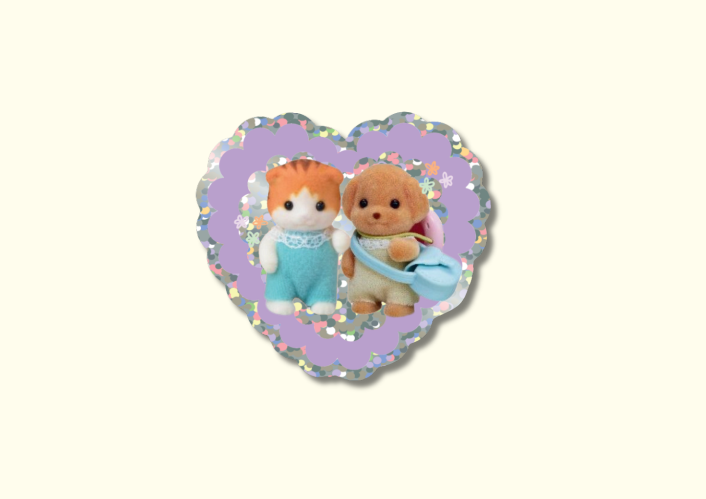 Besties Glitter Heart Sticker