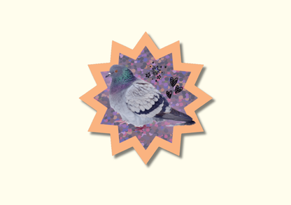 Disco Pigeon Glitter Sticker