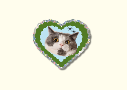 Love Cat Glitter Sticker