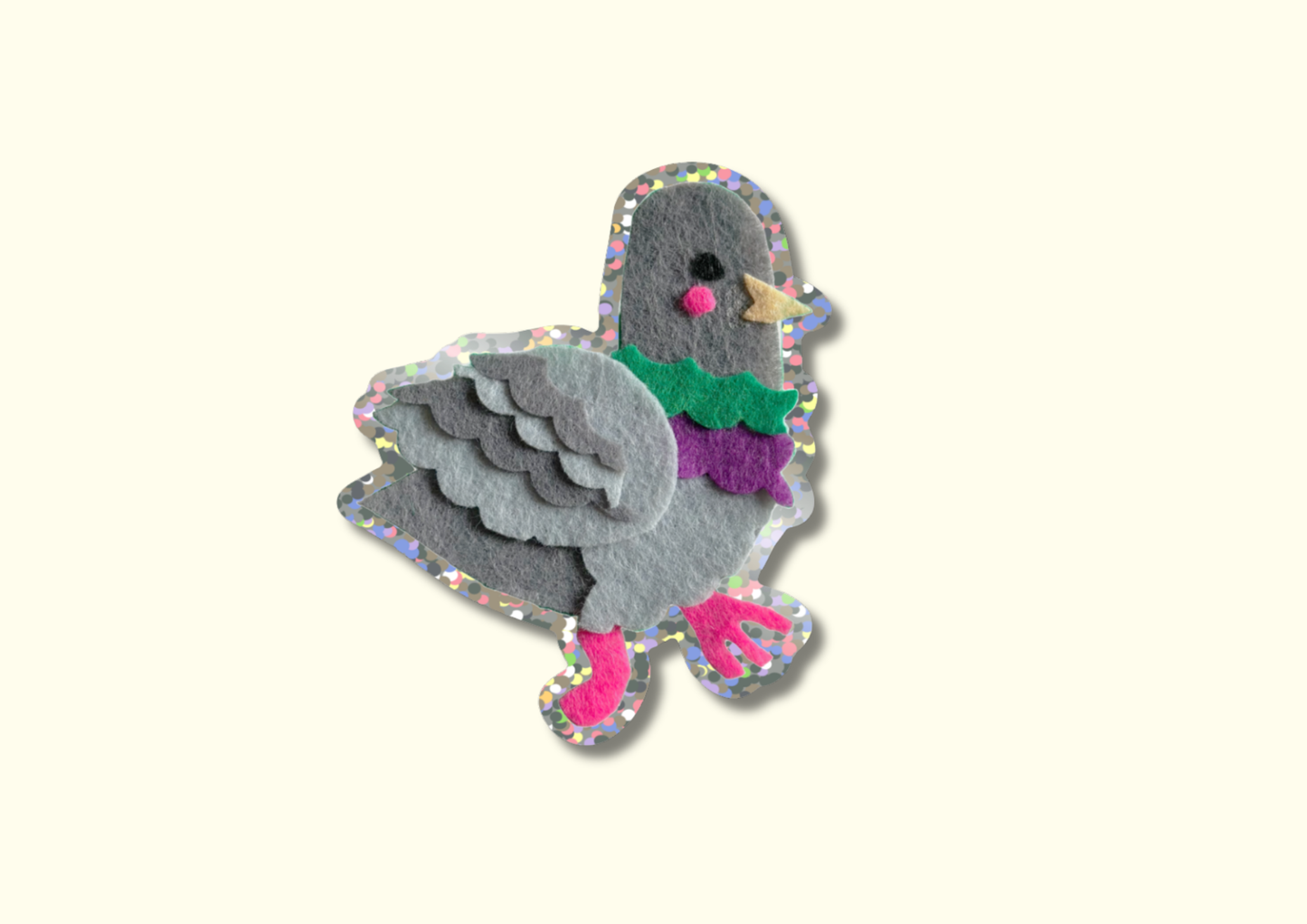 Pigeon Glitter Sticker