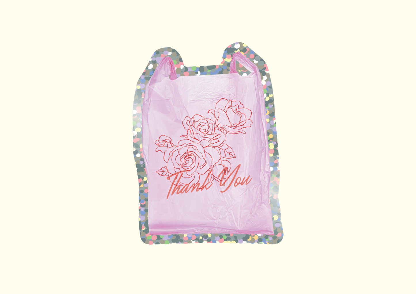 Thank you Bag Glitter Sticker