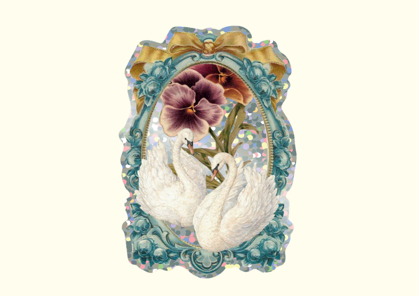 Garden Swans Sticker