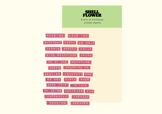 PRE-ORDER Label Word Play Sticker Sheet