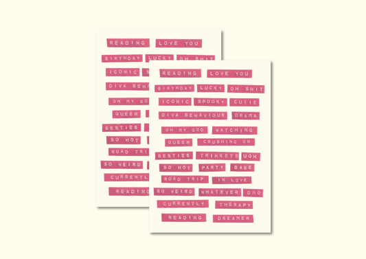 PRE-ORDER Label Word Play Sticker Sheet